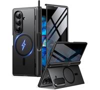BERFY for Samsung Galaxy Z Fold 7 Case with Stylus and Pen Holder, [Compatible with MagSafe][Anti Spy] Built-in Hidden Kickstand, Full-Body Shockproof Slim Phone Case for Z Fold 7, Black