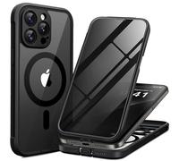 BERFY Magnetic for iPhone 12 Pro Max Case, Compatible with MagSafe, Built-in Privacy Screen Protector and Upgraded Camera Protection, Anti-Spy Full Body Shockproof Phone Case for 12 Pro Max 6.7",Black