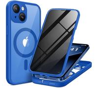 BERFY Magnetic for iPhone 13 Case, Compatible with MagSafe, Built-in Privacy Screen Protector and Upgraded Camera Protection, Anti-Spy Full Body Shockproof Phone Case for 13 6.1", Blue