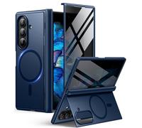 BERFY Magnetic for Samsung Galaxy Z Fold 7 Case with Privacy Screen Protector, [Compatible with MagSafe][Anti Spy] Built-in Hidden Kickstand, Full-Body Shockproof Slim Phone Case for Z Fold 7, Blue