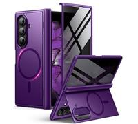 BERFY Magnetic for Samsung Galaxy Z Fold 7 Case with Privacy Screen Protector, [Compatible with MagSafe][Anti Spy] Built-in Hidden Kickstand, Full-Body Shockproof Slim Phone Case for Z Fold 7, Purple