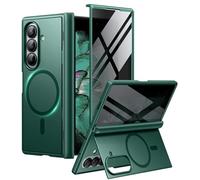 BERFY Magnetic for Samsung Galaxy Z Fold 7 Case with Privacy Screen Protector, [Compatible with MagSafe][Anti Spy] Built-in Hidden Kickstand, Full-Body Shockproof Slim Phone Case for Z Fold 7, Green