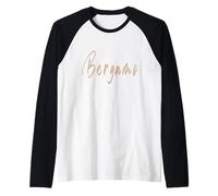 Bergamo Italy Vintage Elegant Design Raglan Baseball Tee