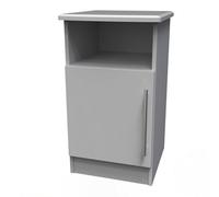 Bergamo Ready Assembled Grey Matt Bedside Table (H)695mm (W)395mm (D)415mm
