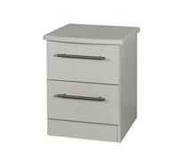 Bergamo Ready Assembled Matt Grey 2 Drawer Bedside Table (H)505mm (W)395mm (D)415mm