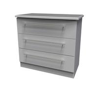 Ready Assembled 2 U Carlton 3 Drawer Chest (Ready Assembled) in Grey | Size: Medium Ready Assembled 2 U Grey Medium