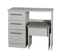 Ready Assembled Edina 2 Piece Set - Vanity and Stool - Grey Matt, Grey