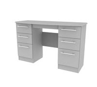 Ready Assembled 2 U Carlton 6 Drawer Kneehole Desk (Ready Assembled) in Grey Ready Assembled 2 U Grey