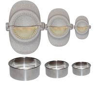 Bergduft Dumpling Maker Set of 3 - Plastic Dumpling Maker with Stainless Steel Cutters & Filling Spoon - Ravioli Shaper, Mouth Shaper, Empanada, Pierogi & Dumpling Tool Kitchen Aid