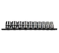 Bergen 10PC 1/2" DR 6PT Shallow SAE Sockets On Rail 1288