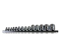 Bergen 14PC 1/4 3/8" 1/2" DR E TORX Socket ON Rail B1211