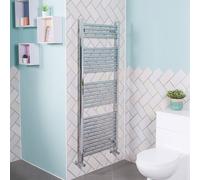 Bergen 1500 x 600mm Straight Chrome Heated Towel Rail