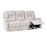 Beliani 3 Seater Velvet LED Electric Recliner Sofa With Usb Port Beige Bergen, Brown