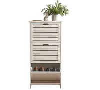 Bergen Three Tier Shoe Cabinet White, White