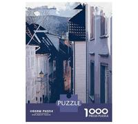 Bergen Adult Paper Puzzle, Old Europe Travel Artwork, Screen-Free Fun, Thick Cardboard Pieces, Birthday Gift for Home Décor Fans, 70x50cm/1000pcs