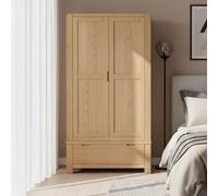 Bergen Double Wardrobe - 2 Door - 1 Drawer - Oak