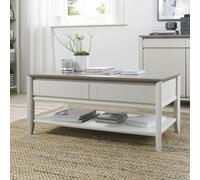 Bergen Grey Washed Oak & Soft Grey Coffee Table - Drawer