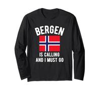 Bergen is Calling and I Must Go Norway Vintage Flag Vacation Long Sleeve T-Shirt
