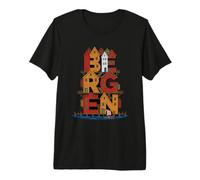 Bergen Norway City Steps - Vintage Norwegian Souvenir Premium T-Shirt