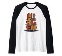 Bergen Norway City Steps - Vintage Norwegian Souvenir Raglan Baseball Tee