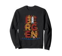 Bergen Norway City Steps - Vintage Norwegian Souvenir Sweatshirt