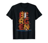 Bergen Norway City Steps - Vintage Norwegian Souvenir T-Shirt
