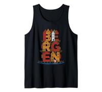 Bergen Norway City Steps - Vintage Norwegian Souvenir Tank Top