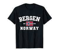 Bergen Norway Scandinavia Norwegian Flag Noreg Norge T-Shirt