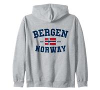 Bergen Norway Scandinavia Norwegian Flag Noreg Norge Zip Hoodie