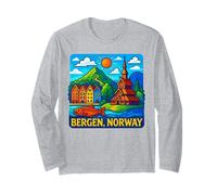 Bergen Norway Tourist Attractions Adventure Travel Souvenir Long Sleeve T-Shirt