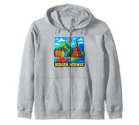 Bergen Norway Tourist Attractions Adventure Travel Souvenir Zip Hoodie
