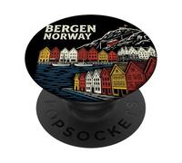 Bergen Norway Travel Souvenir City Gift PopSockets Adhesive PopGrip