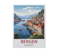 Bergen, Norwegen, Puzzle 1000 Teile, Papierpuzzle, Lernspielzeug für Erwachsene und Kinder, Familien-Dekompressionsspiel-DR120-38x52cm