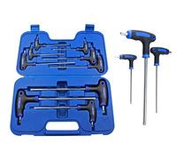 BERGEN Professional 9 Piece Long Reach T Handle Magnetic Torx Star Chrome Vanadium Key Set BER1531