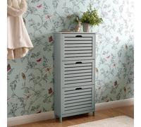 Bergen Tall Shoe Storage Grey 3 Doors 3 Shelves