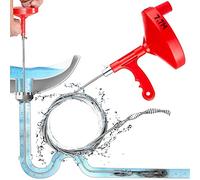 BERGEN TOOLS Drain Auger Plumbing Snake, 7.7m Heavy Duty Plumbers Professional Unblocker Tools, Hair Cleaner Pipe Snake for Toilet/Kitchen/Bathroom Sink/Bathtub Drain, Unclogging The Yourself