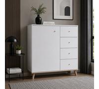 Bergen White 4 Drawers 1 Door Combination Chest