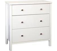 Bergen White Mdf 3 Drawer Chest Of Drawers (H)834mm (W)804mm (D)410mm
