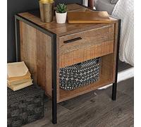 Bergen Wooden 1 Drawer Beside Black