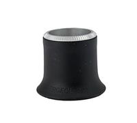 BERGEON 3611-N-1.5 Magnifying Glass 6.7X Ergonomic Modern Soft Rubber Black with Screw-On Aluminium Ring