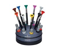 BERGEON 55-604 6899-S10 Rotating Stand with 10 Ergonomic Screwdrivers and 10 Tubes with Spare Blades Watch Repair Kit