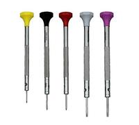 BERGEON Watchmakers Screwdrivers Set of 5 - Hex Head, Ergonomic, Swiss Made, 0.80, 1.0, 1.2, 1.4, 1.6mm - Replaceable Blades, Storage Bag Included