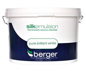 Berger Brilliant White Vinyl Silk Paint- 10L Litre