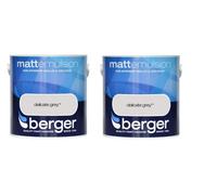 Berger Matt Emulsion Paint Delicate Grey 2.5L Pack Of 2