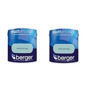 Berger Matt Emulsion Paint Sweet Duck Egg 2.5L Pack Of 2