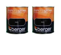 Berger Non Drip Gloss Paint Black 2.5L Pack Of 2