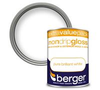 Berger Non Drip Gloss Paint Pure Brilliant White - 1.25L