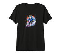 Berger Picard Dog Skiing Watercolor Splash Art Premium T-Shirt