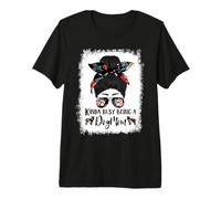 Berger Picard Kinda Busy Being A Dog Mom Funny Messy Bun Premium T-Shirt