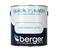 Berger 5010131549885 Quick Dry Satin 2.5L Brilliant White, Various